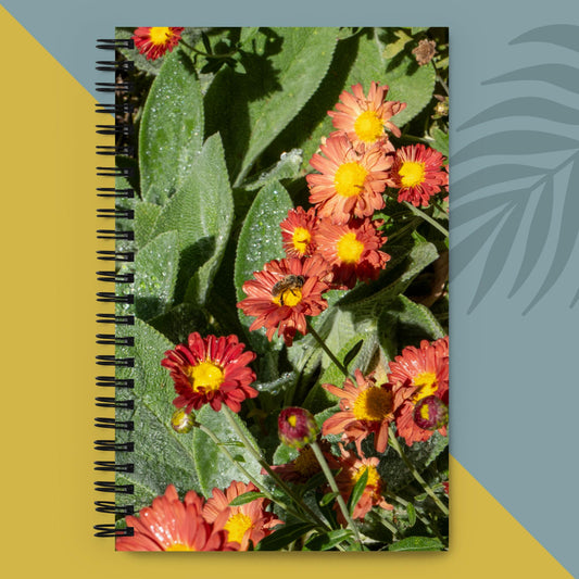 Bee-on-Flower Spiral notebook